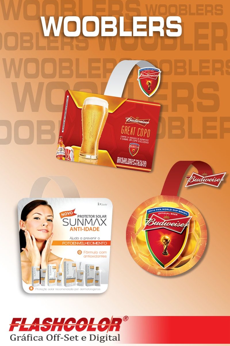 Wooblers impressos para pontos de venda